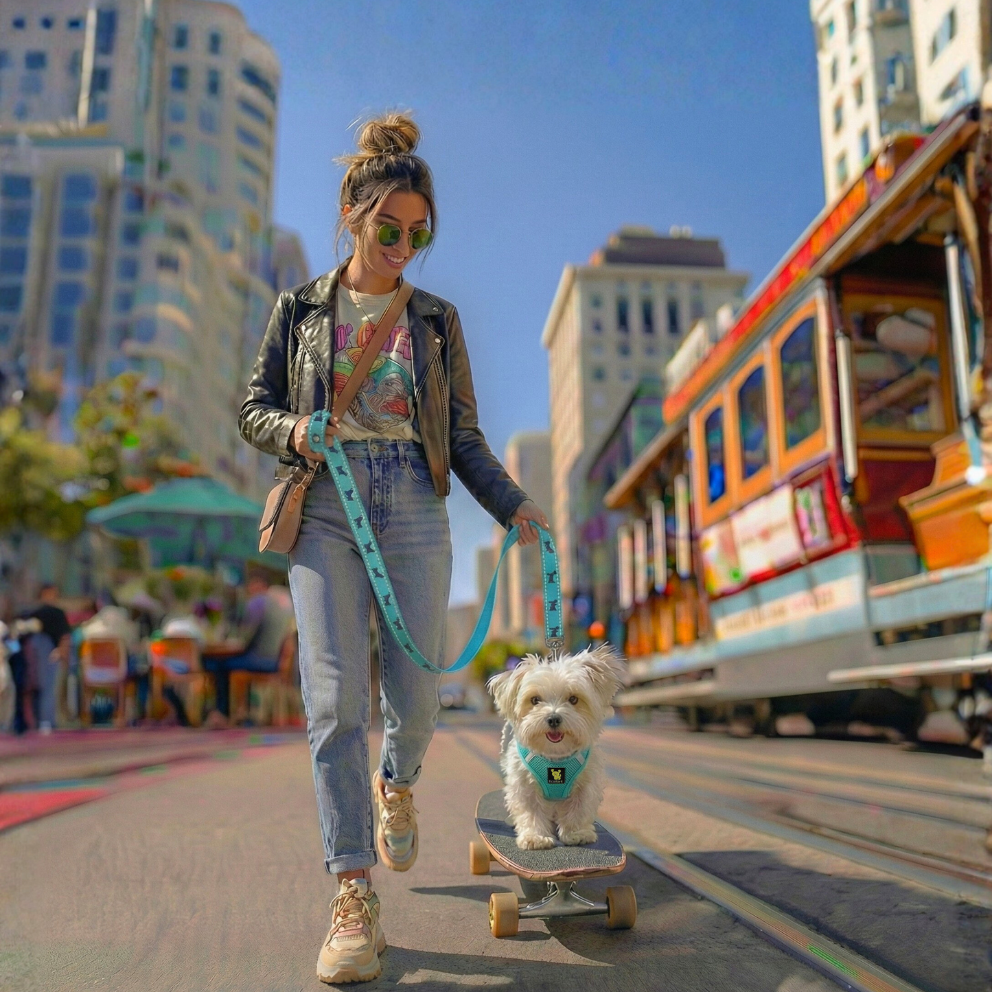 EcoBark Step In Dog Harness - XXXS to Medium Breeds- Reflective Soft Mesh Harness for Teacup, Small Dogs and Puppies / Mint Turquoise