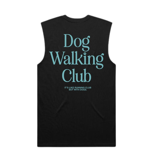 Dog Walking Club Uni-Sex Muscle Tank | Gift for Dog Moms & Dog Dads | Teal Font