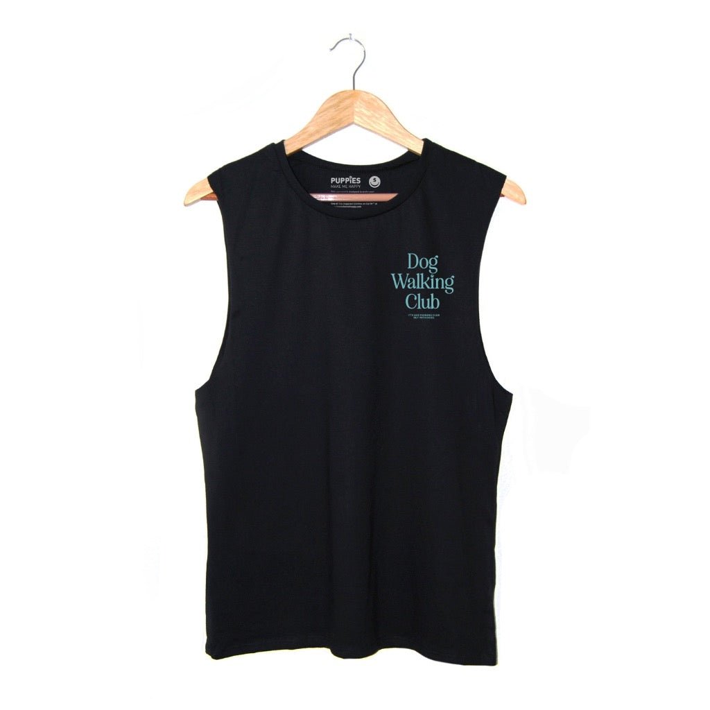 Dog Walking Club Uni-Sex Muscle Tank | Gift for Dog Moms & Dog Dads | Teal Font