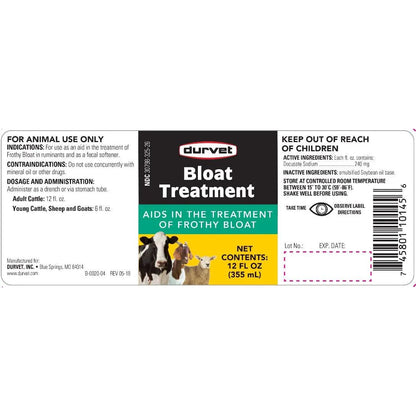 Durvet Bloat Treatment for Cattle Sheep and Goats 12 oz. Bottle
