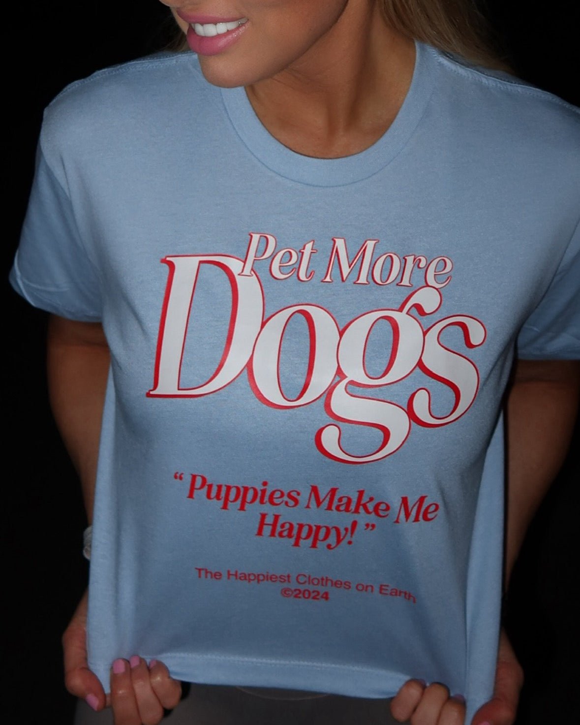 Pet More Dogs Crop Tee | Gift for Dog Moms & Dog Lovers | Made in USA