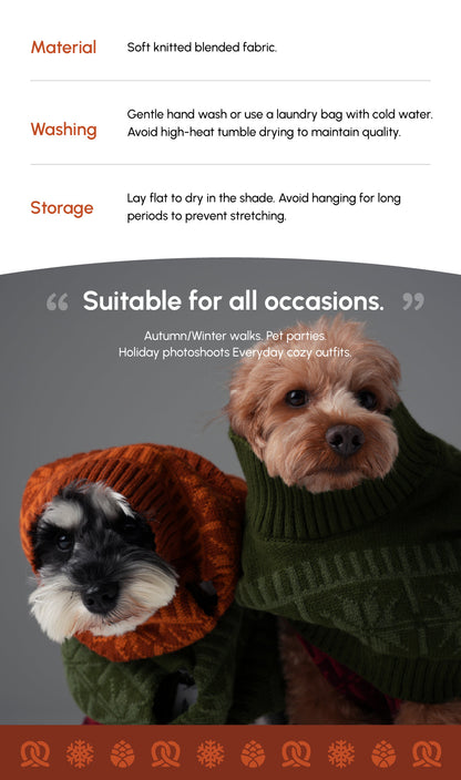 Pretzel Pet Sweater - Tofee Orange