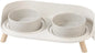 Elevated Ceramic Cat & Dog Bowl Set with Splash Guard, Non-Slip Stand (2x480ml)