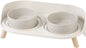 Elevated Ceramic Cat & Dog Bowl Set with Splash Guard, Non-Slip Stand (2x480ml)