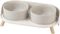 Elevated Ceramic Cat & Dog Bowl Set with Splash Guard, Non-Slip Stand (2x480ml)