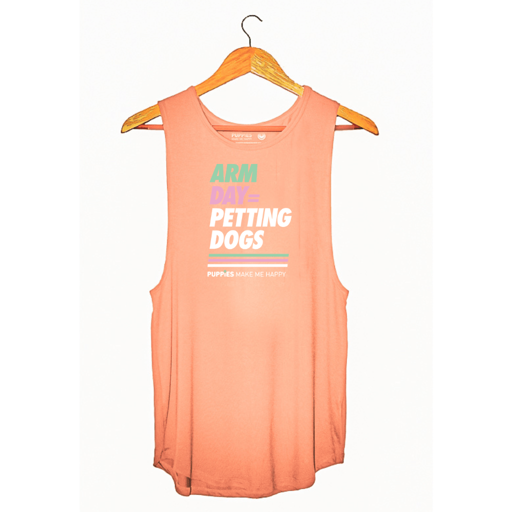 Arm Day = Petting Dogs Sleeveless Tank | Last Call | Dog Mom Fitness Gift | Made in USA