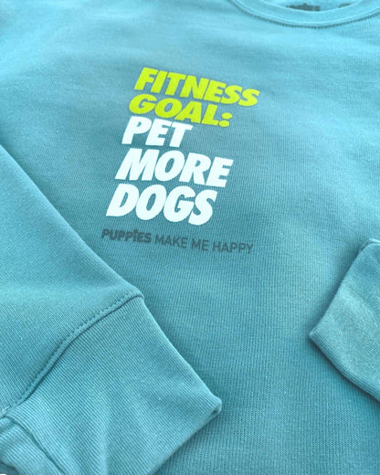Fitness Goal: Pet More Dogs Women's Cropped Sweatshirt | Gift for Dog Moms | Printed in USA