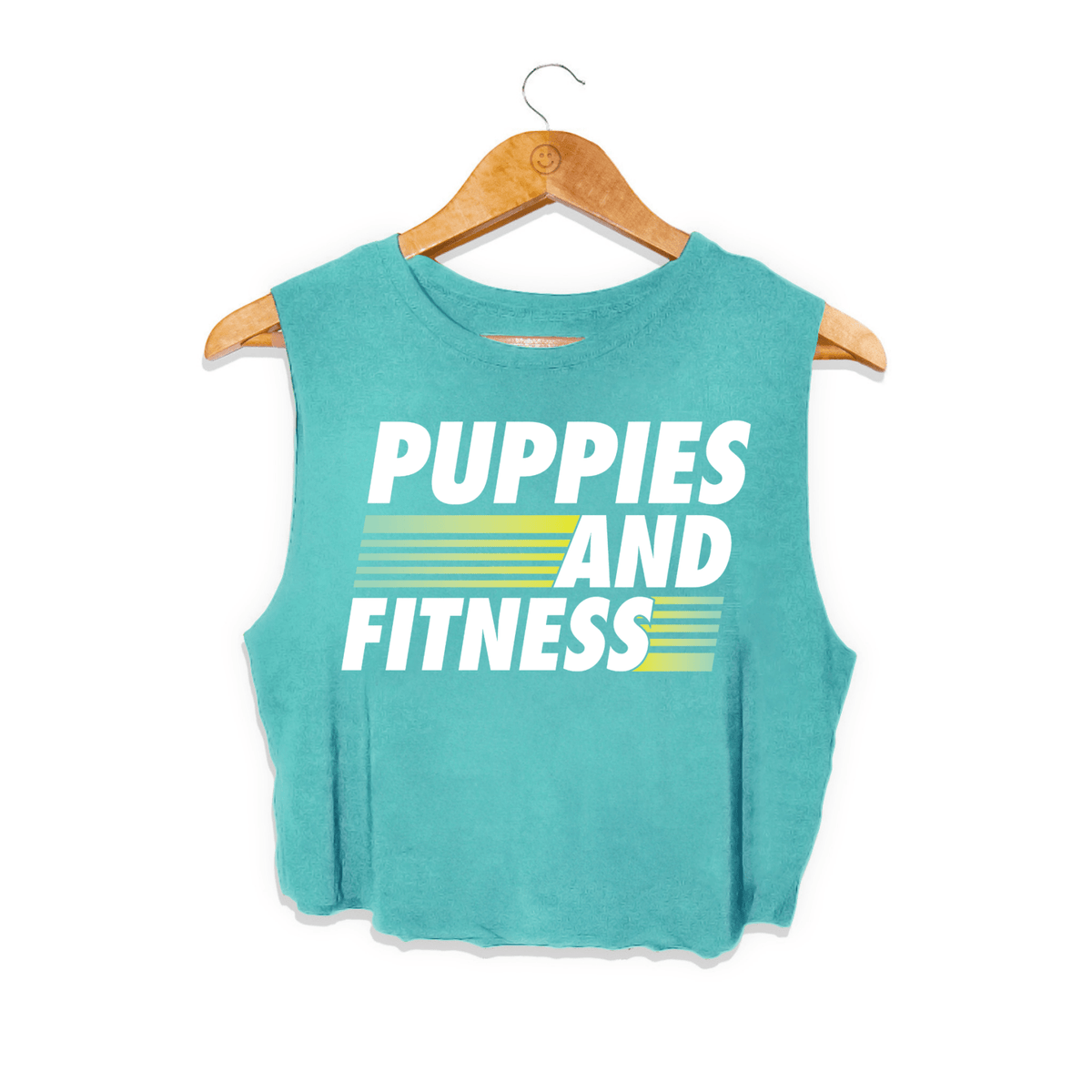 Puppies and Fitness Club Logo | Crop Tank Made in USA