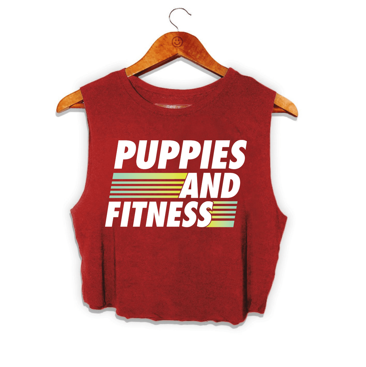 Puppies and Fitness Club Logo | Crop Tank Made in USA