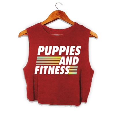 Puppies and Fitness Club Logo | Crop Tank Made in USA