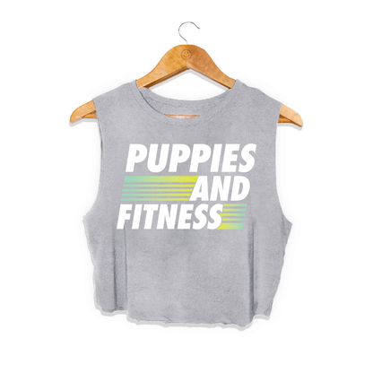 Puppies and Fitness Club Logo | Crop Tank Made in USA