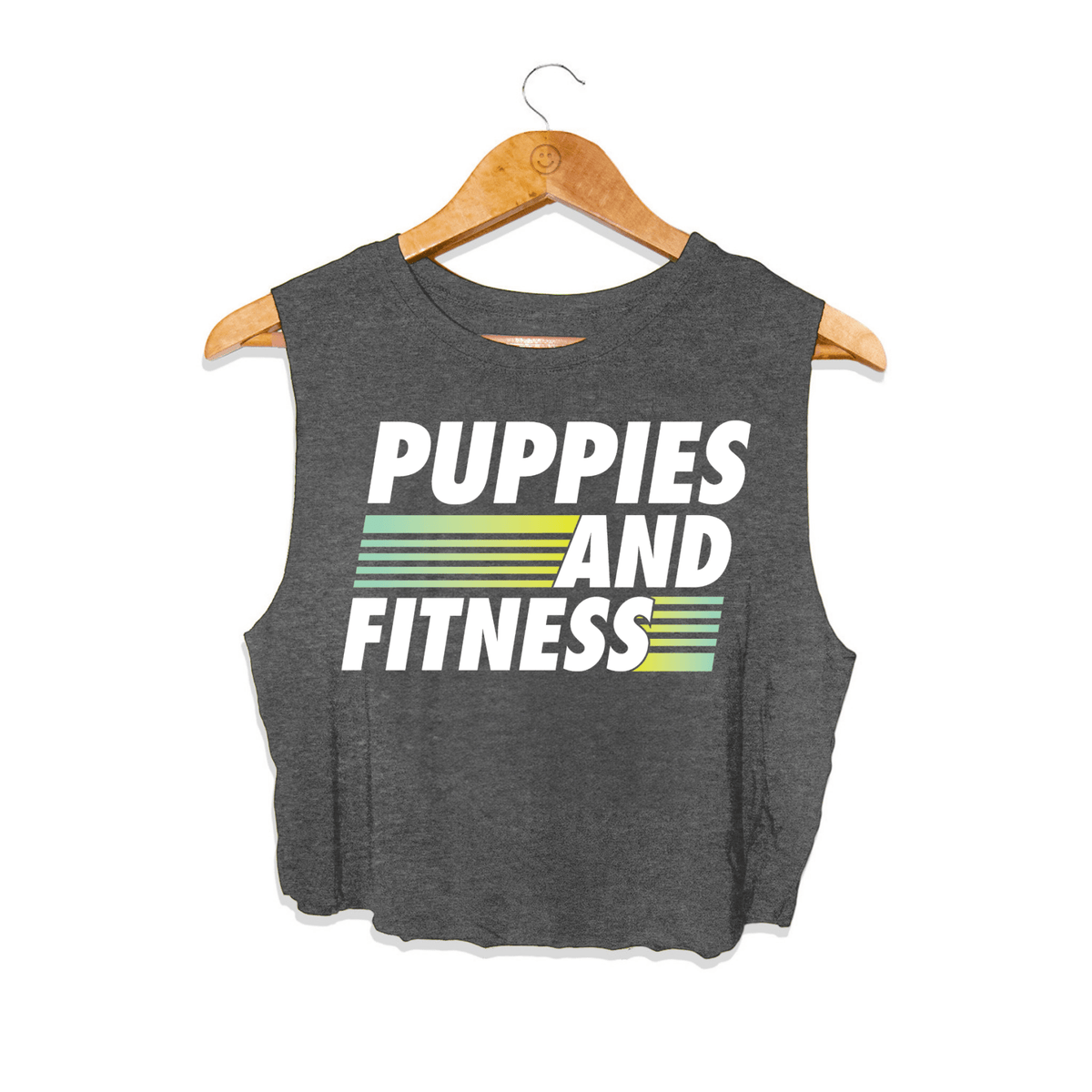 Puppies and Fitness Club Logo | Crop Tank Made in USA