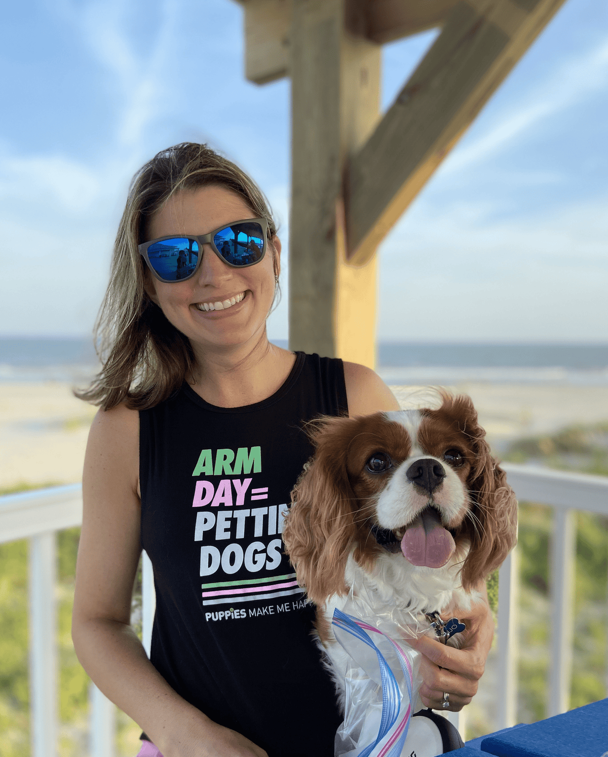 Arm Day = Petting Dogs Sleeveless Tank | Last Call | Dog Mom Fitness Gift | Made in USA