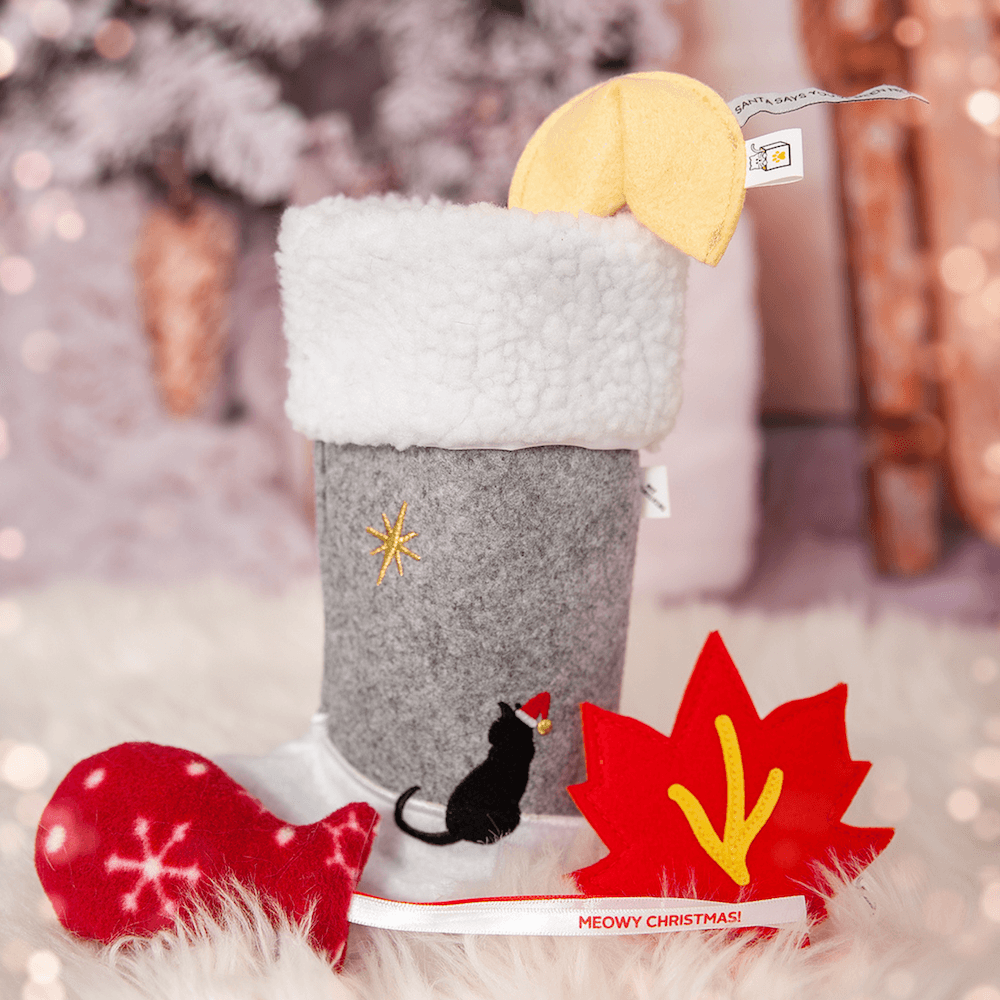 Cat Christmas Stocking with Toys