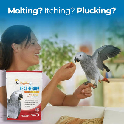 FeatherUp Bird Vitamins with Biotin & Calcium for Feather Growth 90g