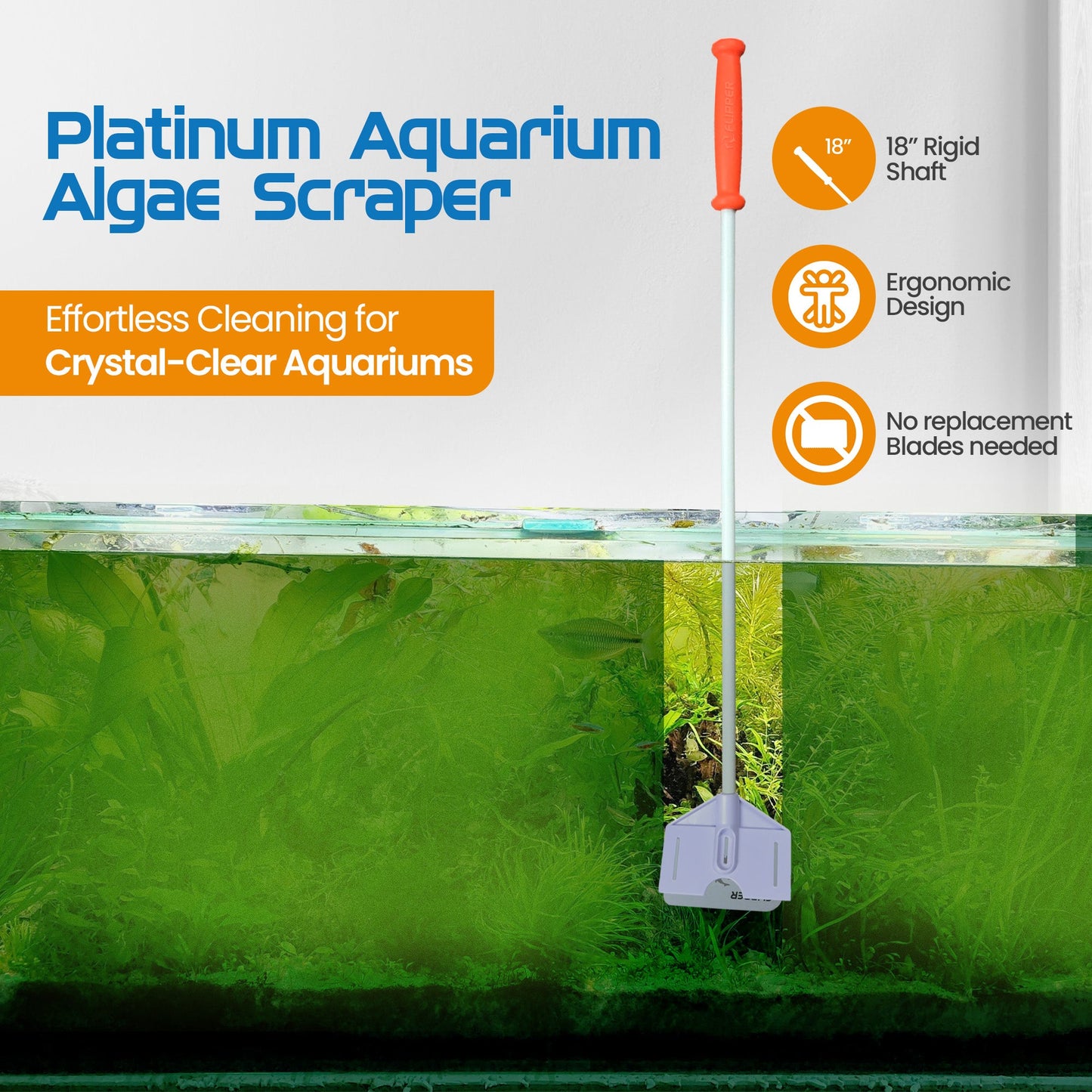 Flipper Platinum Aquarium Algae Scraper - 18"