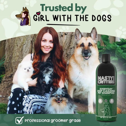 Fluff Off & Nasty Critter Dog Shampoo Set – Deshedding & Deep Clean 16 oz Each