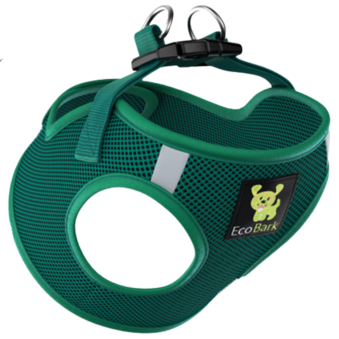 EcoBark Step In Dog Harness - XXXS to Medium Breeds- Reflective Soft Mesh Harness for Teacup, Small Dogs and Puppies / Forest Green