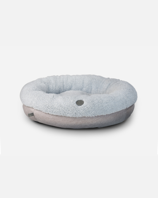 Furry Gray Donut Dog Bed