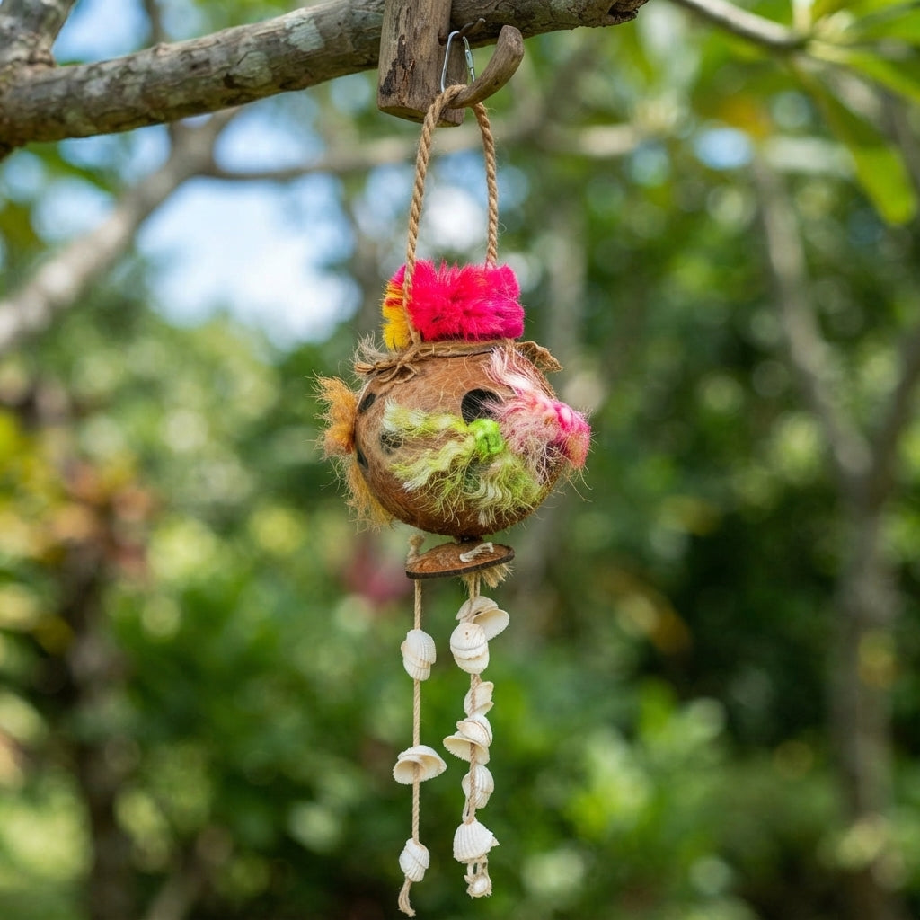 Prevue Tropical Teasers Coconut Fun Bird Toy, Ideal for Small to Medium Birds