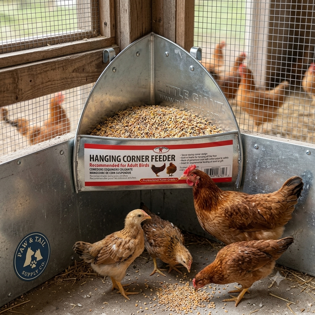 Little Giant Galvanized Hanging Corner Poultry Feeder