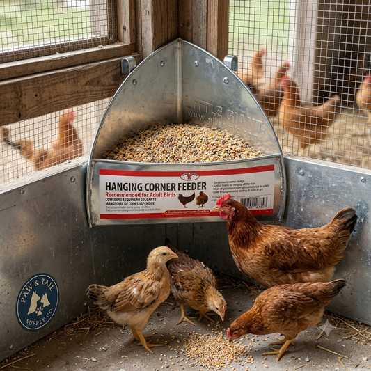 Little Giant Galvanized Hanging Corner Poultry Feeder