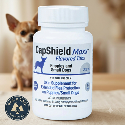 CapShield Maxx Flavored Flea Tabs for Dogs XS 2-10lbs, 6-Count