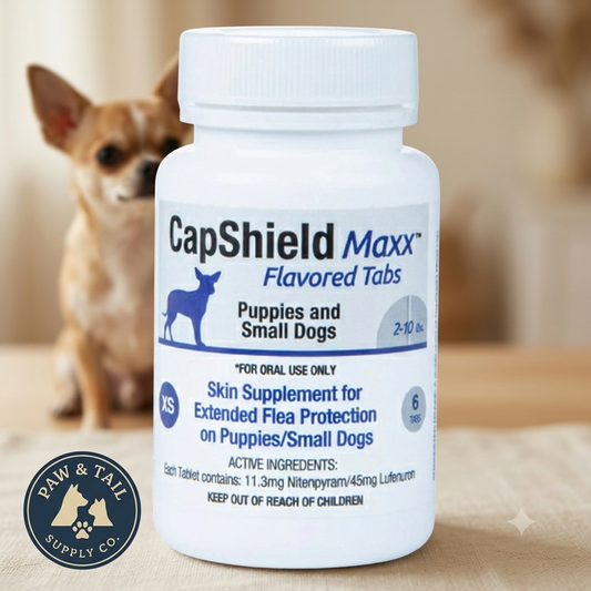 CapShield Maxx Flavored Flea Tabs for Dogs XS 2-10lbs, 6-Count