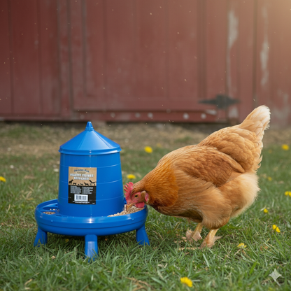 Double-Tuf Poultry Feeder 4 lb Removable Legs Chicken Feeder Carrying Handle