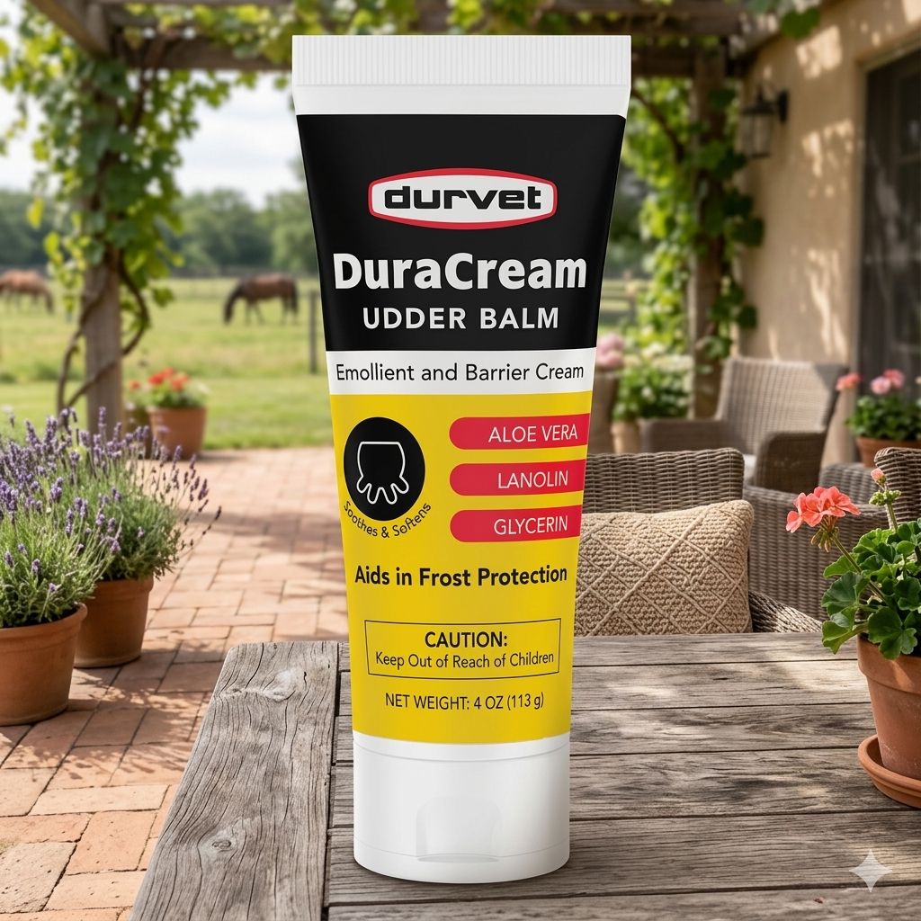 Durvet Duracream Udder Balm Tube Teats Skin for Animals 4 oz.