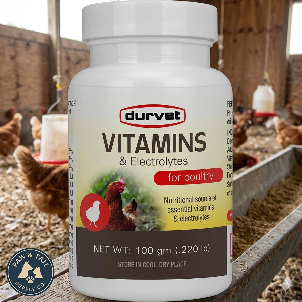 Durvet Vitamins & Electrolytes Supplement All Cattle of Livestock Poultry 100gm