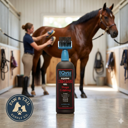EQyss Crib-Guard Anti-Chewing Gel w/ Brush 16 oz. Aloe-Based Anti-Chew Horses