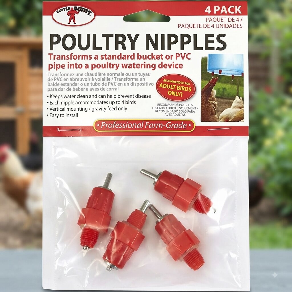 Little Giant Poultry Nipple 4-Pack