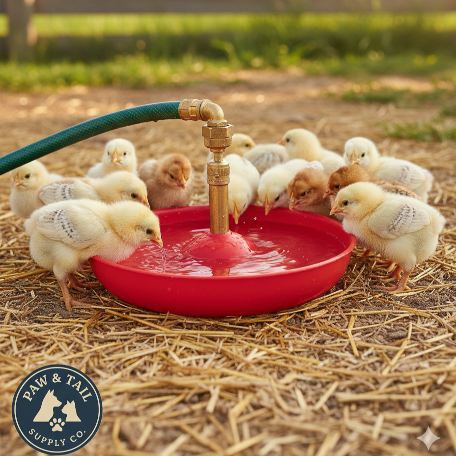 Little Giant Baby Chick Automatic Poultry Fount 1.5 Pint Shallow Waterer