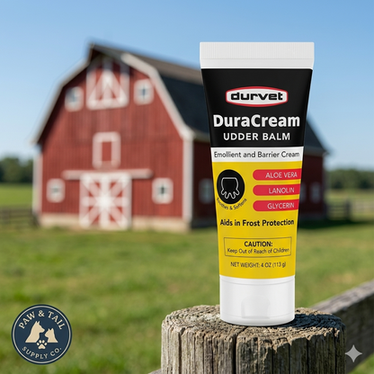 Durvet Duracream Udder Balm Tube Teats Skin for Animals 4 oz.