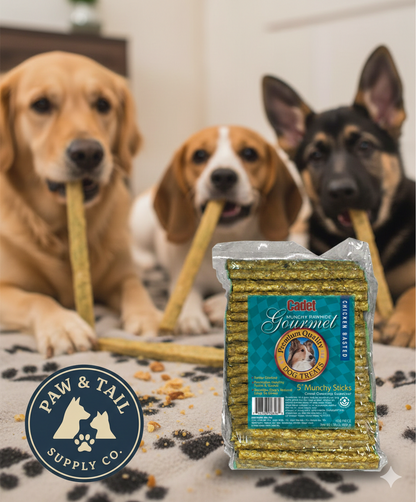 Cadet Rawhide Munchy Sticks Chicken Basted Dog Treats 5" 100PCK