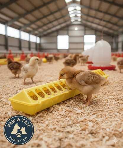 Little Giant Flip-Top Poultry Ground Feeder 20-Inch, Yellow 2-Pack