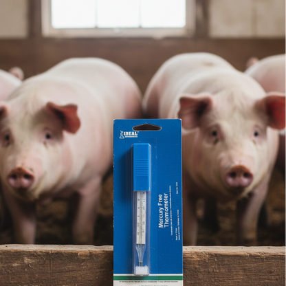 Ideal Veterinary Digital Thermometer Mercury Free w/ Case Livestock Horses Dogs