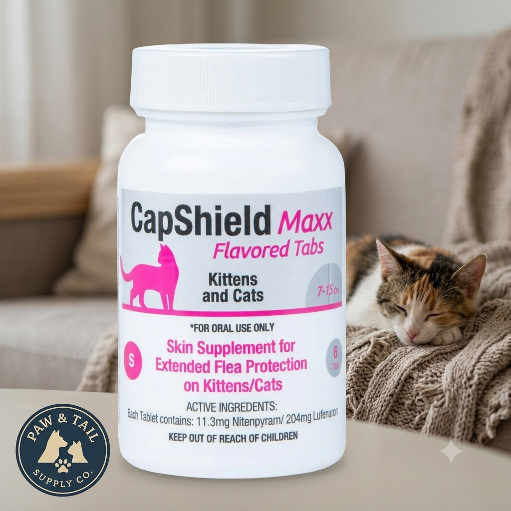 CapShield Maxx Flavored Tabs Flea Supplement For Cats and Kittens 7-15lb 6ct