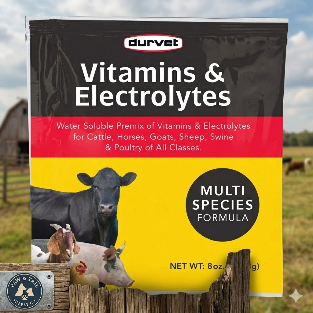 Durvet Vitamins & Electrolytes for Poultry Swine Ruminants & Horses 8 oz.