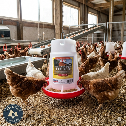 Little Giant 3Lbs Plastic Hanging Poultry Feeder Ideal for Chicks & Baby Quail