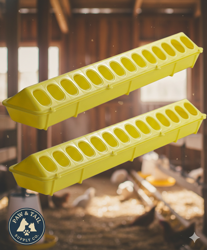 Little Giant Flip-Top Poultry Ground Feeder 20-Inch, Yellow 2-Pack
