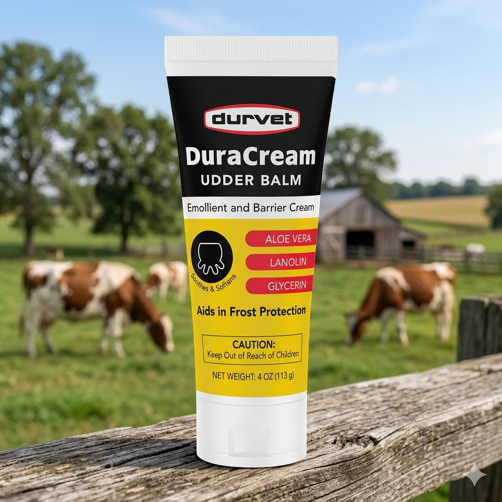 Durvet Duracream Udder Balm Tube Teats Skin for Animals 4 oz.