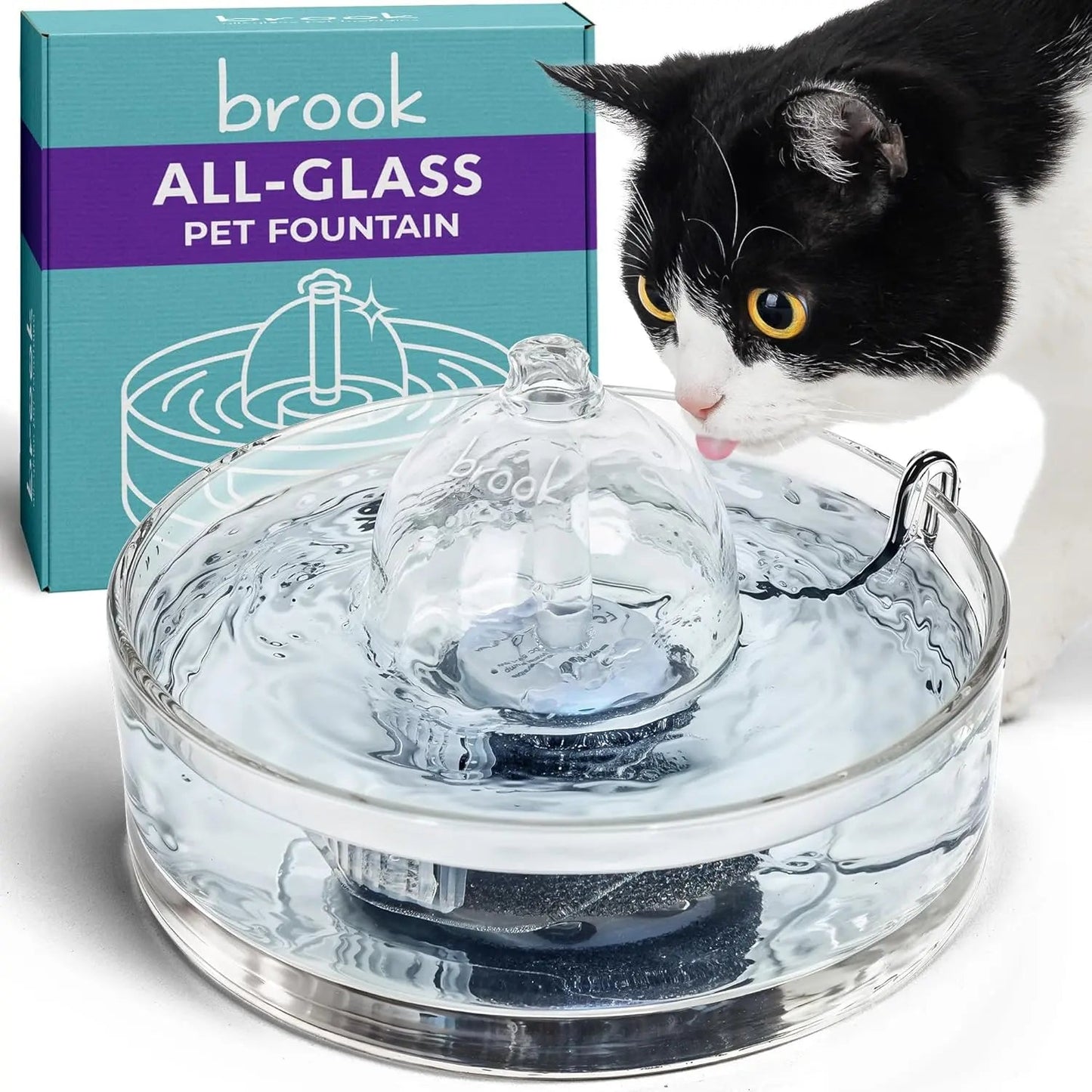 Glass Pet Water Fountain – Modern Hydration for Cats & Small Dogs