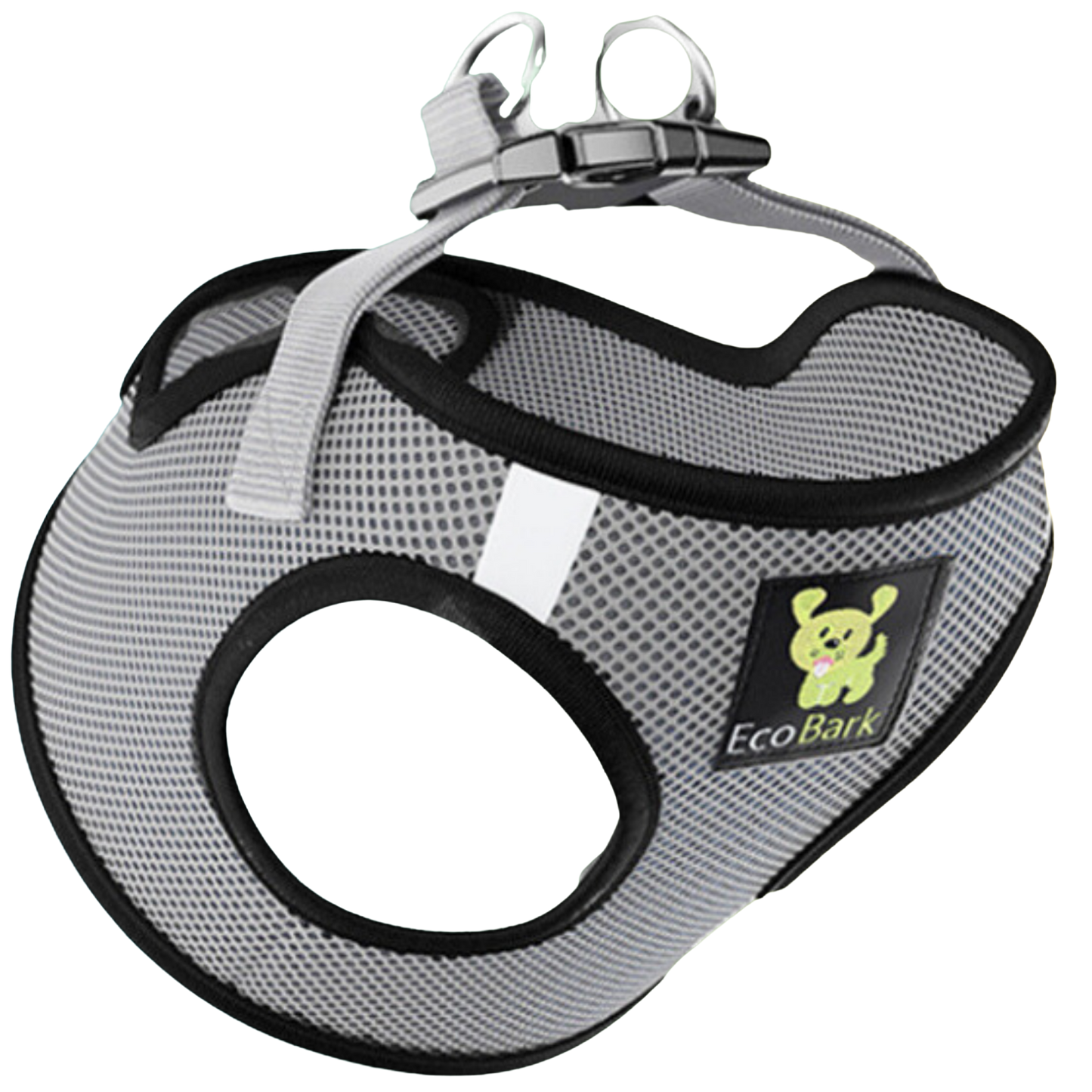 EcoBark Step In Dog Harness - XXXS to Medium Breeds- Reflective Soft Mesh Harness for Teacup, Small Dogs and Puppies / Gray
