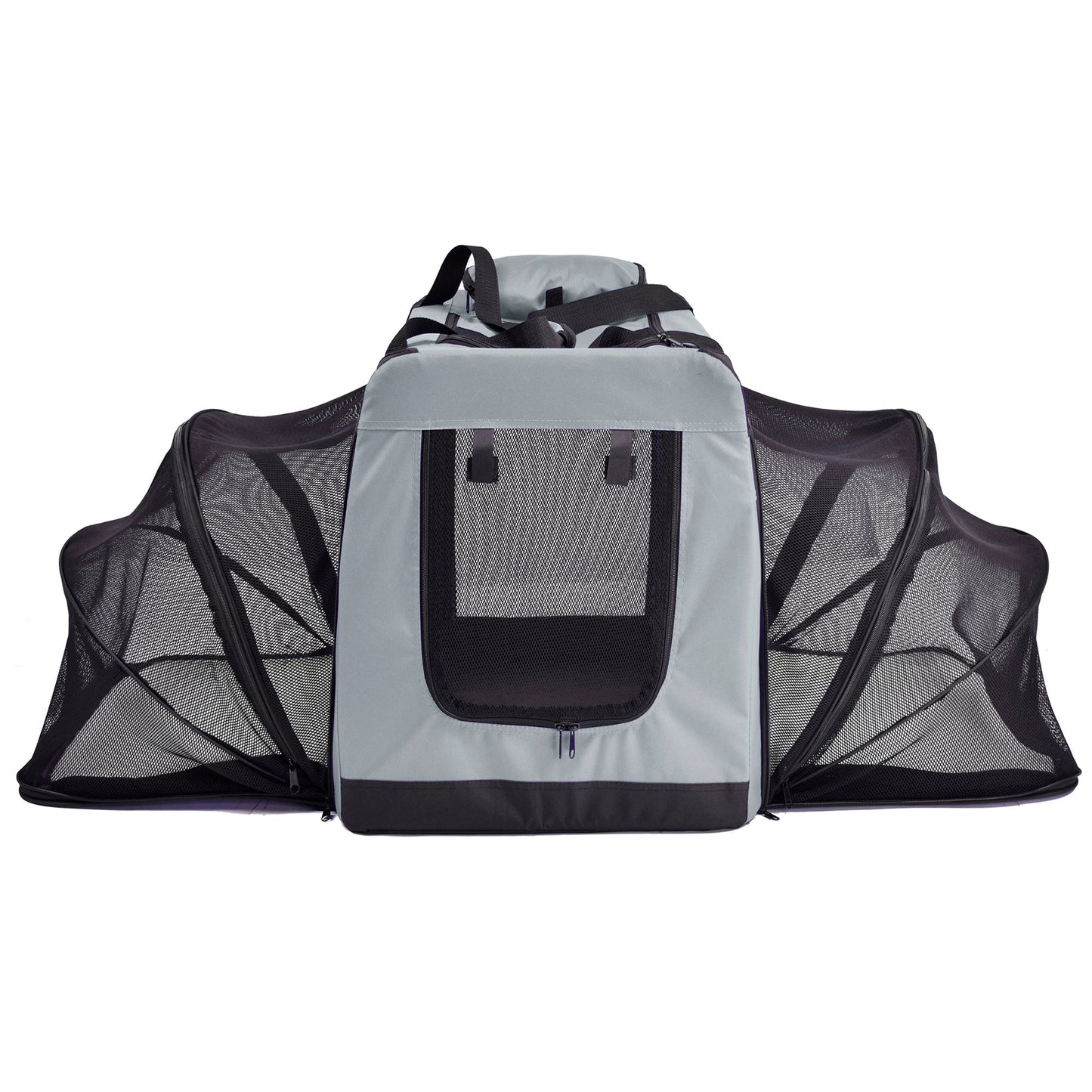 Pet Life ®  'Hounda Accordion' Metal Framed Soft-Folding Collapsible Dual-Sided Expandable Pet Dog Crate