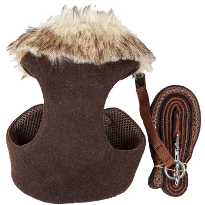 Pet Life ® Luxe 'Furracious' 2-In-1 Adjustable Dog Harness and Leash with Detachable Fur Collar