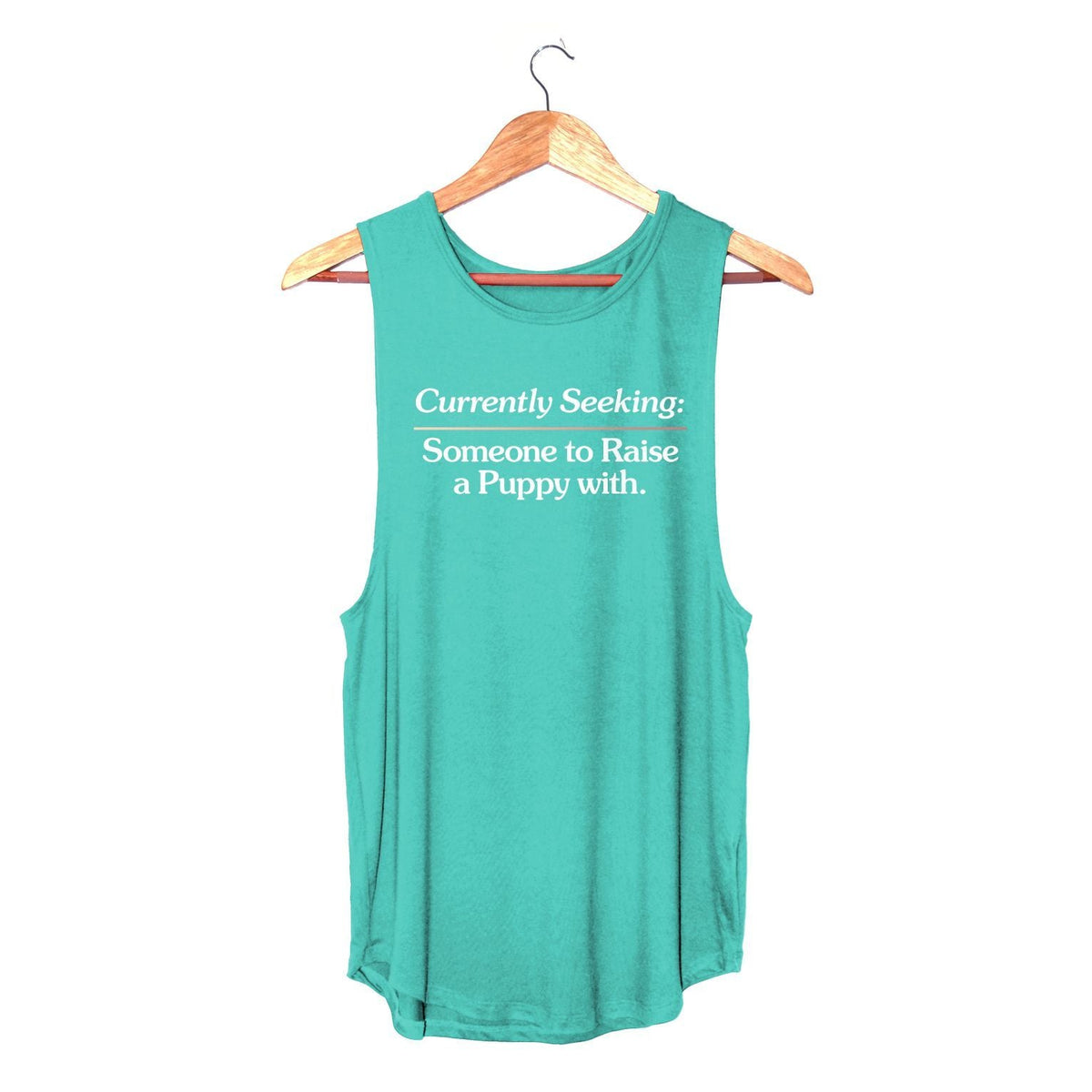 Currently Seeking Someone to Raise a Puppy With | Women's Sleeveless Tank Made in USA