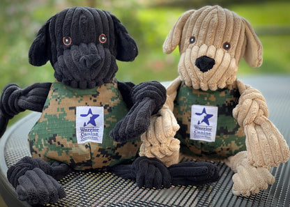 HuggleCause™, Warrior Canine Connection, Black Lab Luke Knottie® Plush Dog Toy, Large