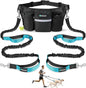 Hands Free Dog Leash Dual Bungee Waist Belt Adjustable Running Walking 2 Dogs